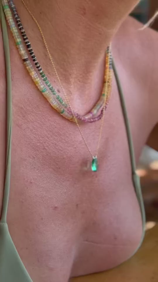 Rainbow Sapphire and Opal Gemstone Beaded Necklace