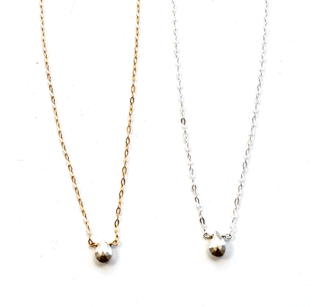 Short Gemstone Necklace - Pyrite