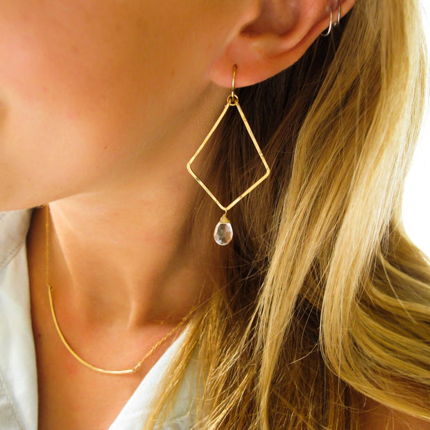 Arrowhead Gemstone Earrings - Crystal Quartz