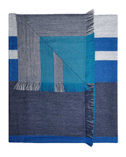 Reversible  Alpaca Throw Blanket- Blue Nile