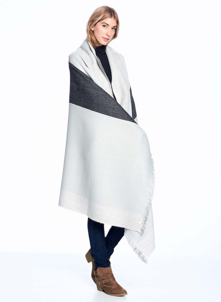 Reversible  Alpaca Throw Blanket - Monochrome