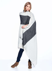 Reversible  Alpaca Throw Blanket - Monochrome