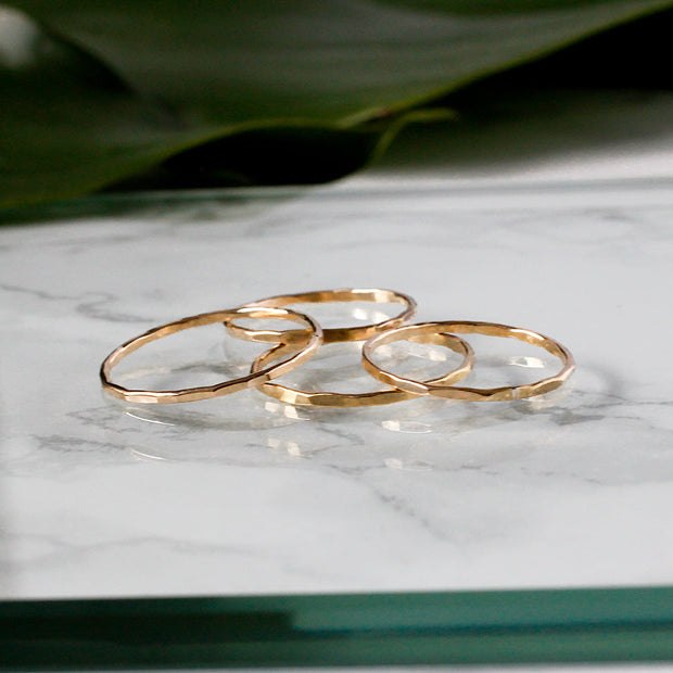 Thin Gold Stacking Rings