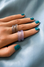 Mist — Grey purple jade stone ring