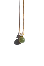 Esther — Green jade and zircon necklace