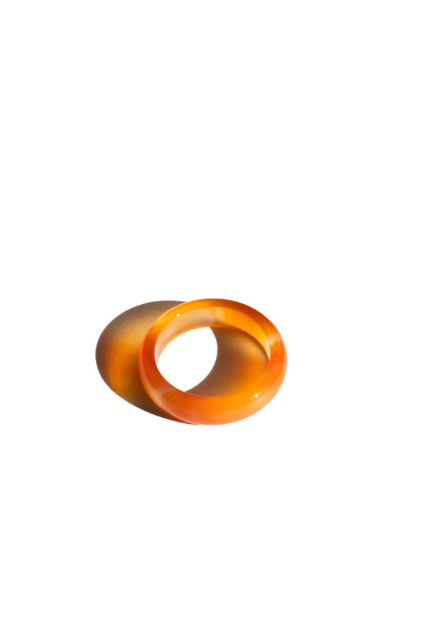 Persimmon — Dark Orange Jade Stone Ring