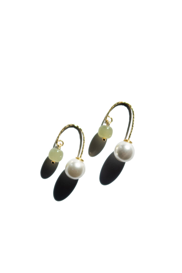 Ana — Pearl Jade Thread Earrings