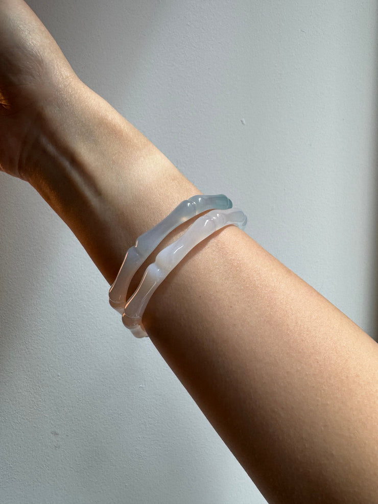 Bambam — Bamboo Shaped Skinny Jade Stone Bangle