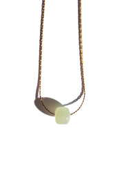 Beetle — Green bead jade necklace