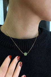 Beetle — Green bead jade necklace