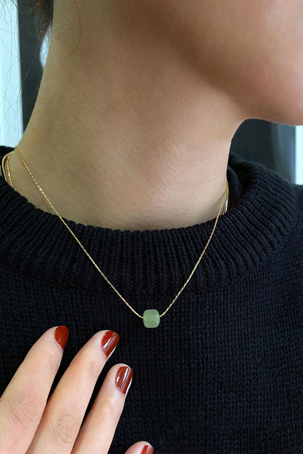 Beetle — Green bead jade necklace