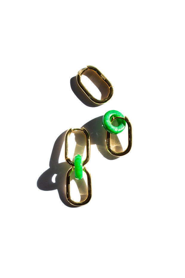 Della — Convertible Link Jade Earrings
