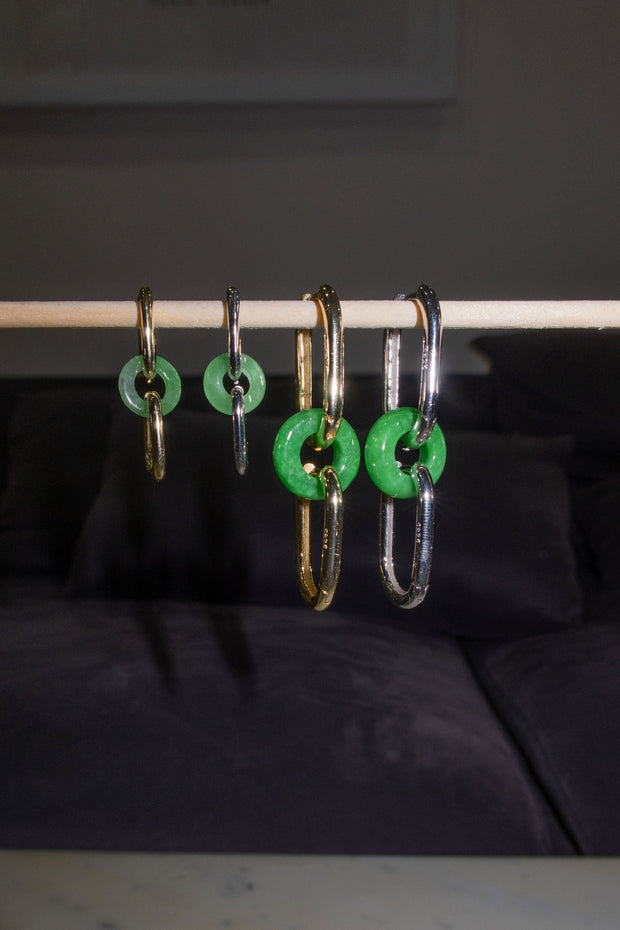 Della — Convertible Link Jade Earrings