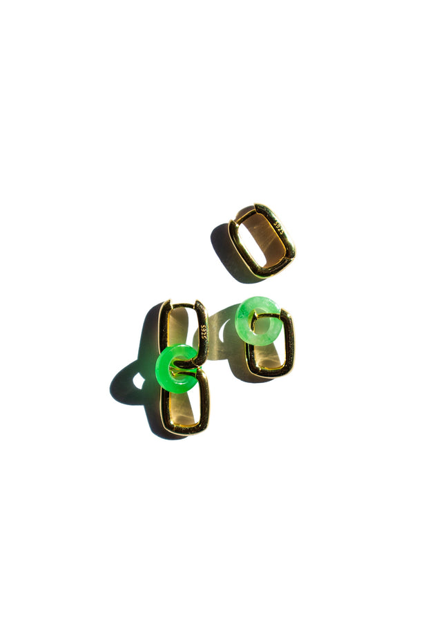 Della — Convertible Link Jade Earrings