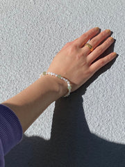 Isabelle — Pearl and Green Jade Bracelet