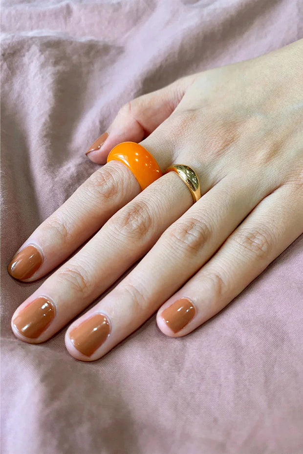 Mandarin — Orange Jade Stone Ring