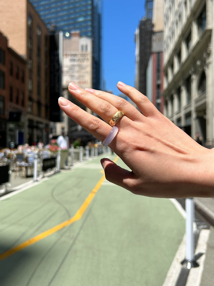 Mist — Grey Purple Jade Stone Ring