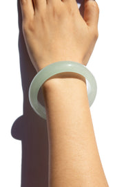 Silk collection | Lemonade — Light cyan jade stone bangle