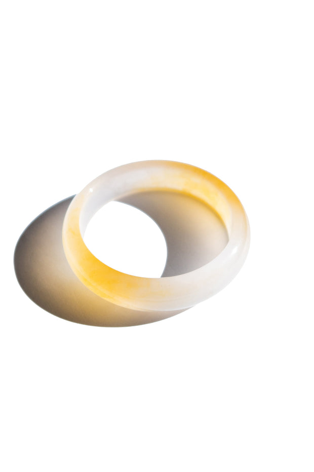 Silk collection | Amber — Yellow jade stone bangle