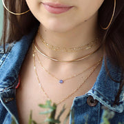 Short Gemstone Necklace - Tanzanite
