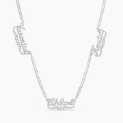 Diamond Cut Three Name Necklace