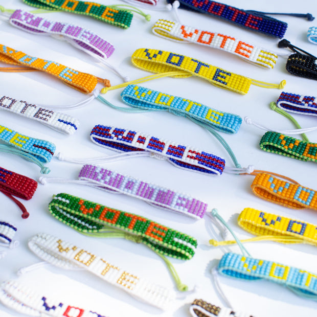 Woven VOTE Bracelet - Purple/Blue