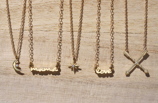 Signature 14K Gold "Use your Words" Mama and Love Necklaces