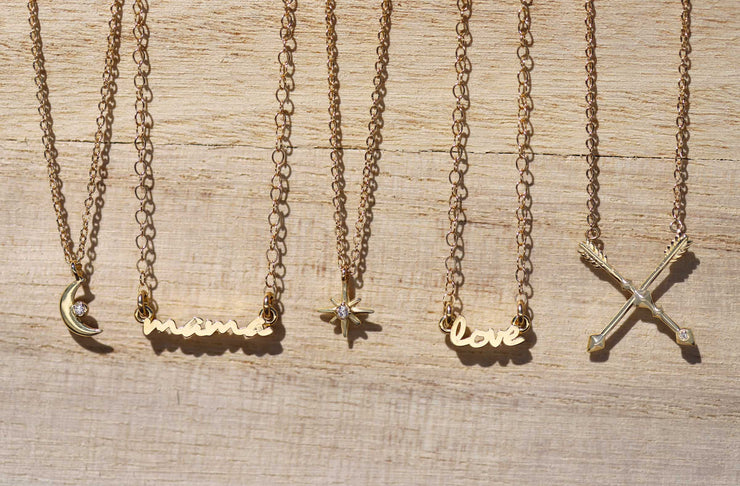"Use Your Words" Pendant - 14K Gold: Love and Mama