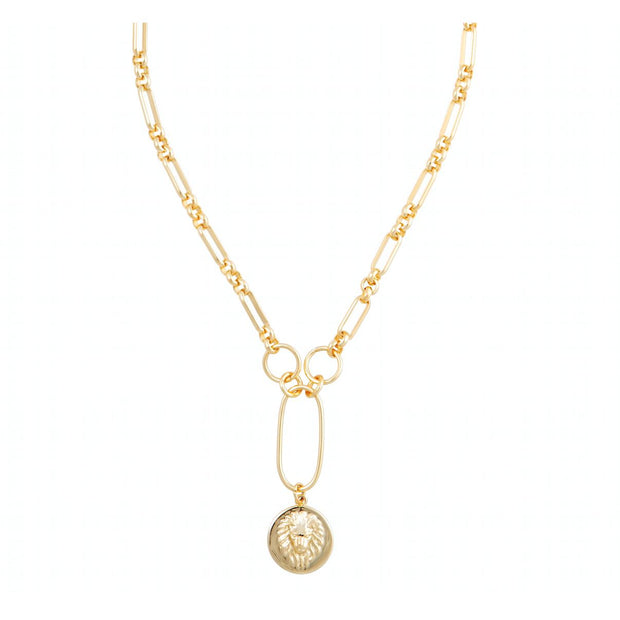Zoe Lion Medallion Lariat