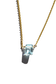 Aquamarine Emerald Cut Necklace
