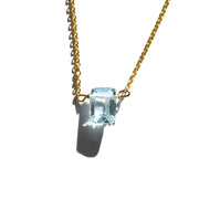 Aquamarine Emerald Cut Necklace