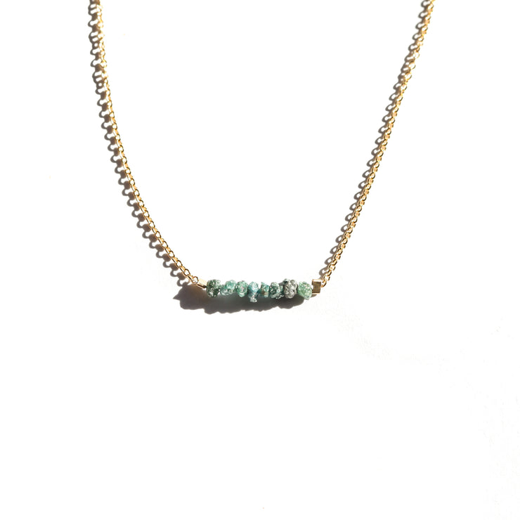 Blue Rough Diamond Bar Necklace