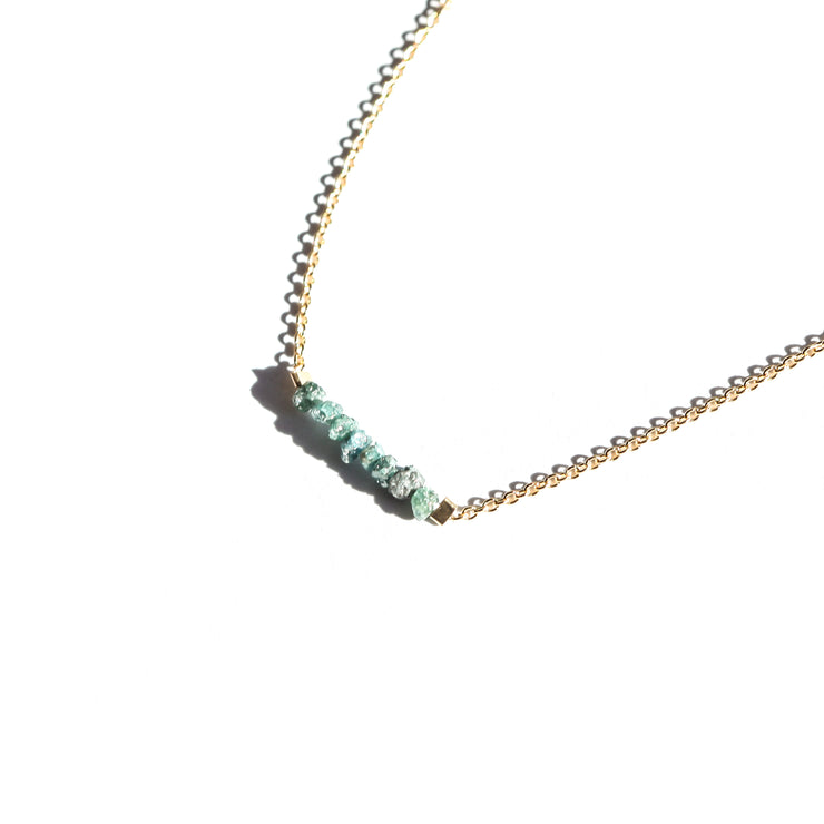 Blue Rough Diamond Bar Necklace