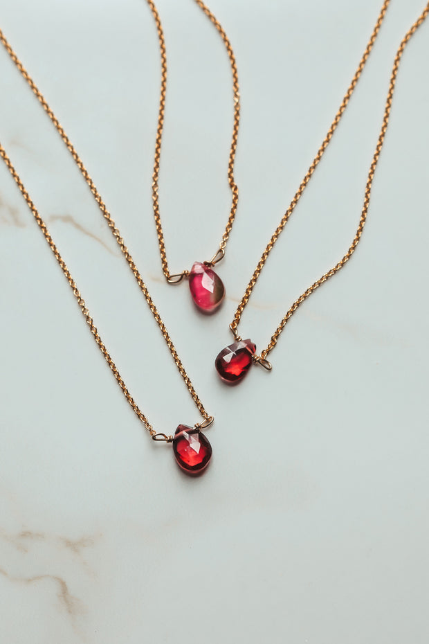Red Garnet Little Gemstone Necklace