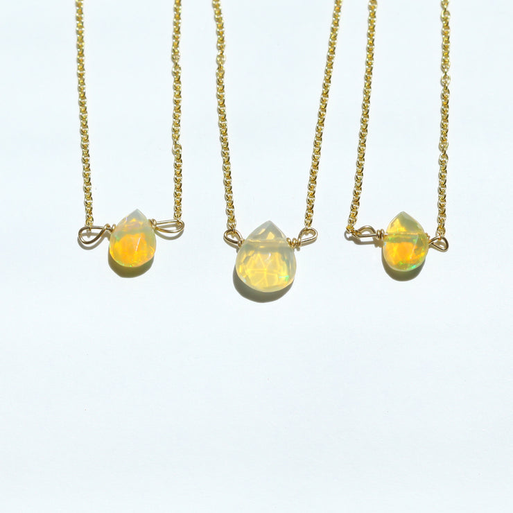 Fire Opal Little Gemstone Necklace