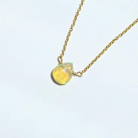 Fire Opal Little Gemstone Necklace