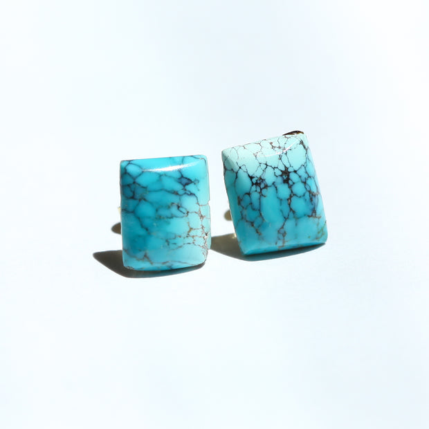 Turquoise Gemstone Studs- Sky Blue