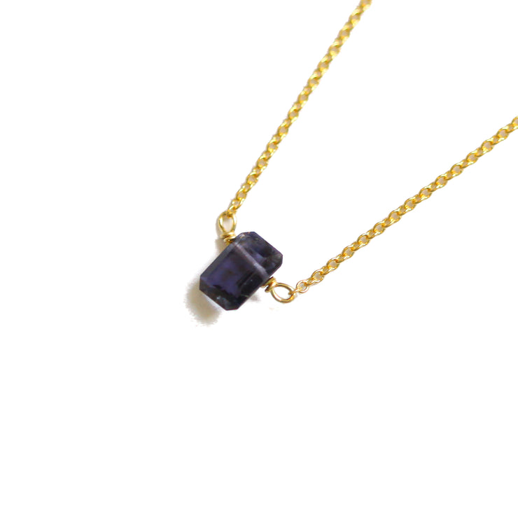 Iolite Emerald Cut Necklace