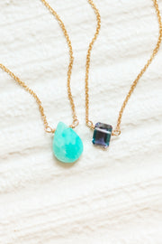 Iolite Emerald Cut Necklace