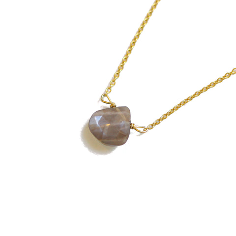 Chocolate Moonstone Little Gemstone Necklace