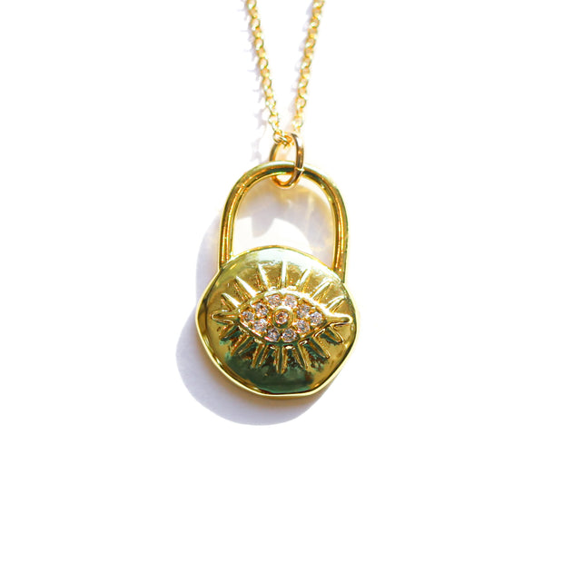 Gold Protector Charm Necklace