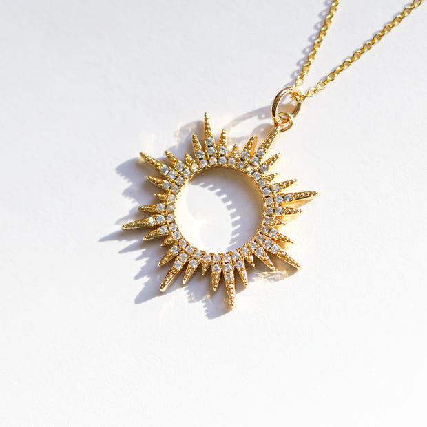 Lucy Quartermaine Silver 925 Sun Ray Drop Necklace | Ernest Jones