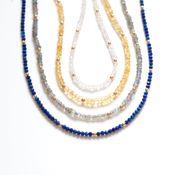 Lapis Gemstone Necklace- Moon Cycle